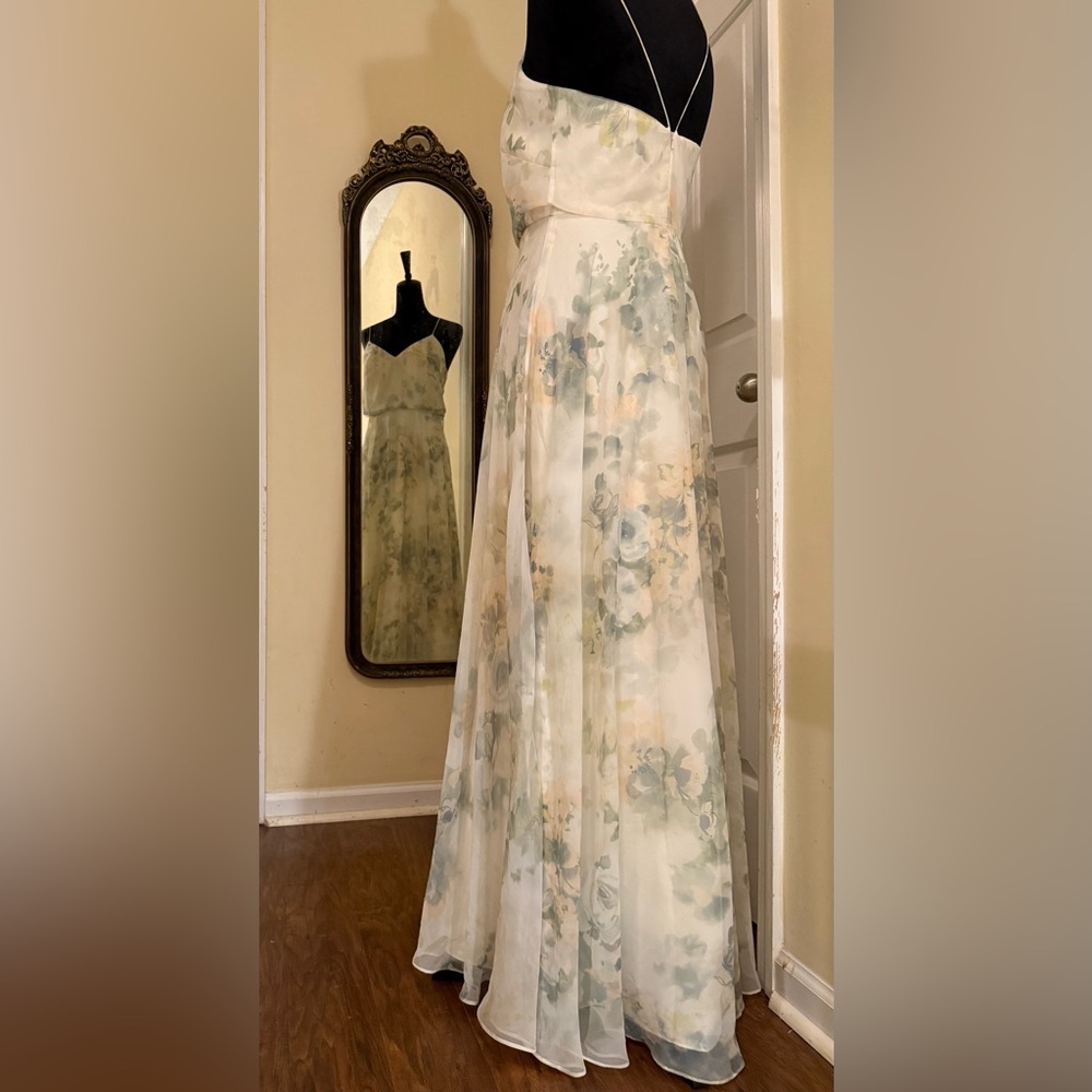 Jenny Yoo Floral Spaghetti Strap Dress - Picture 6 of 12